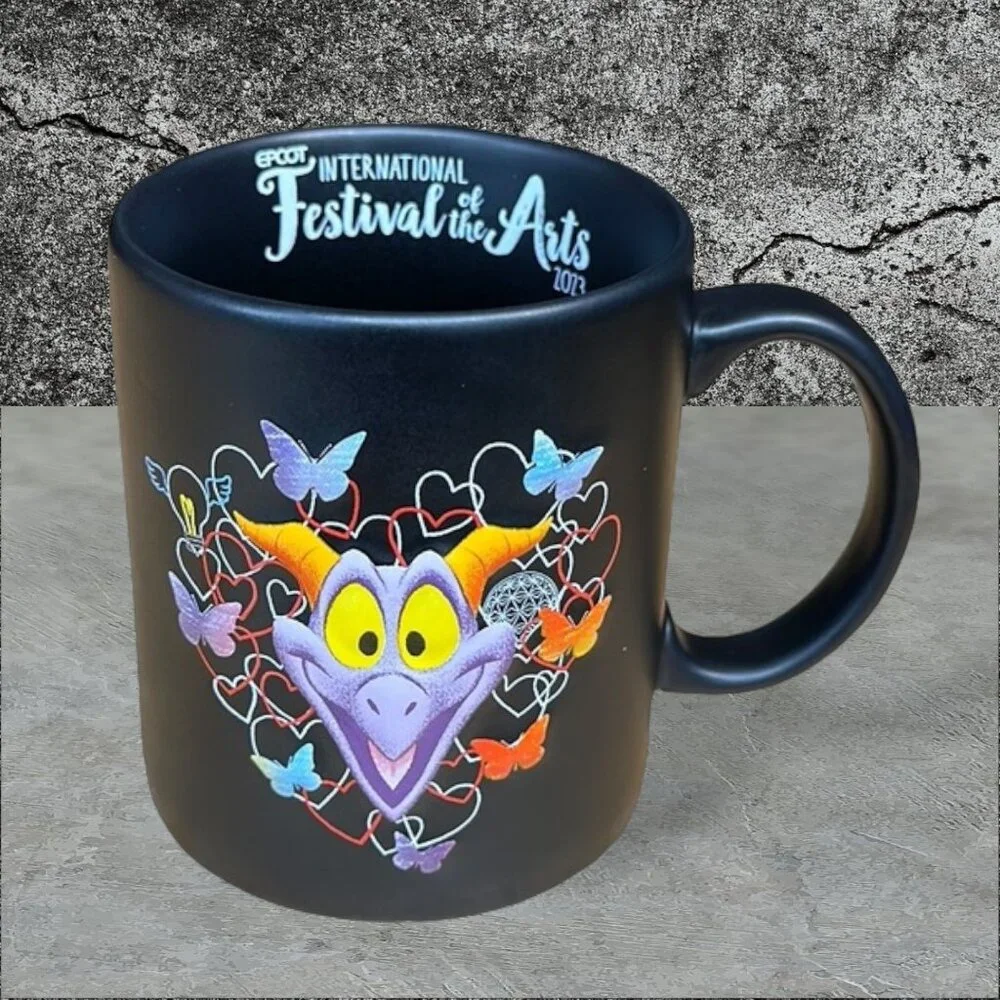 New Disney World Epcot Festival of the Arts Figment 15oz Chalk Board Coffee Mug